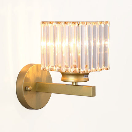 Crystal Wall Light Sconce with Luxe Crystal Detailing | Modern Iron Fixture for Elegant Ambiance