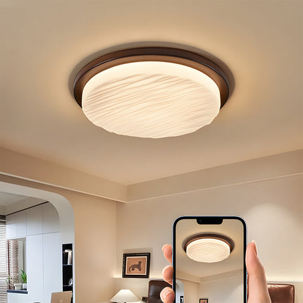 Art Deco LED Ceiling Light with Sculpted Glass Shade | Warm Ambient Lighting for Timeless Elegance