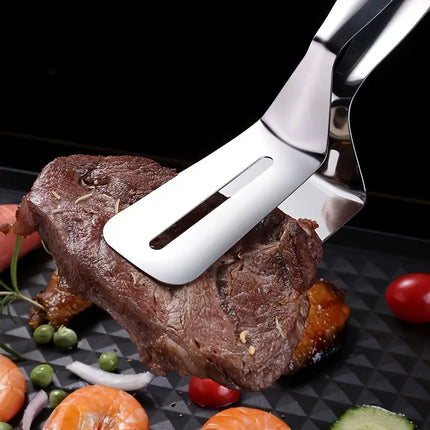 Silicone Kitchen Spatula, 2-in-1 Heat-Resistant Non-Stick Turner with Thin Beveled Edge for Eggs, Pancakes and Fish
