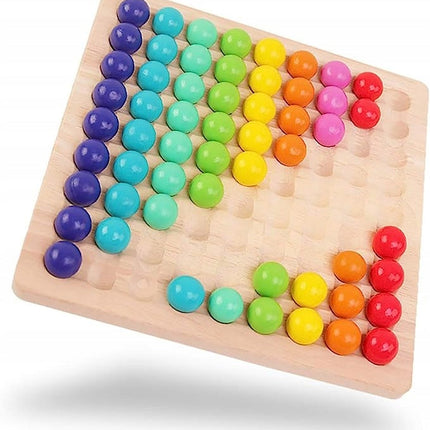 Bead Strategy Board Game with Colorful Beads, Match Three to Score Tabletop Game for Family Game Night, Screen-Free Play