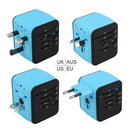 Universal Travel Power Adapter with Dual USB Ports | Compact Design for Worldwide Compatibility