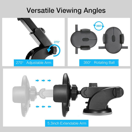 Telescopic Car Phone Holder with Adjustable Viewing Angles | Secure Mount for Safe Driving