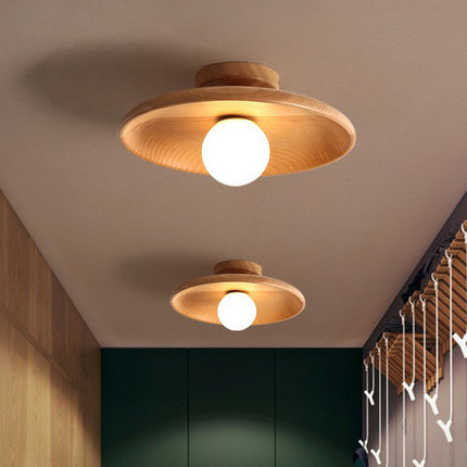 Minimalist Wooden Ceiling Light with Soft Ambient Glow | Natural Wood Finish for Warmth and Style