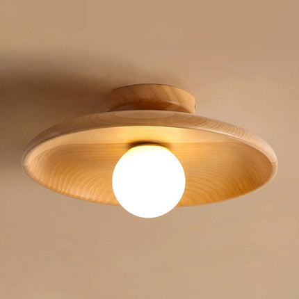 Minimalist Wooden Ceiling Light with Soft Ambient Glow | Natural Wood Finish for Warmth and Style