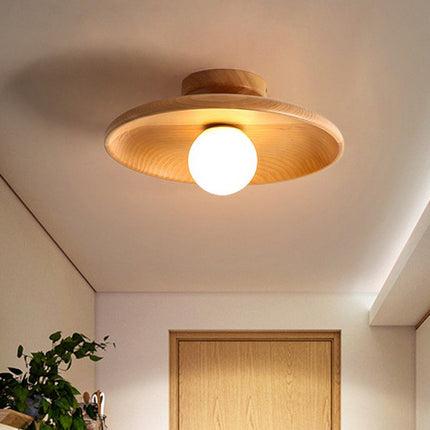 Minimalist Wooden Ceiling Light with Soft Ambient Glow | Natural Wood Finish for Warmth and Style