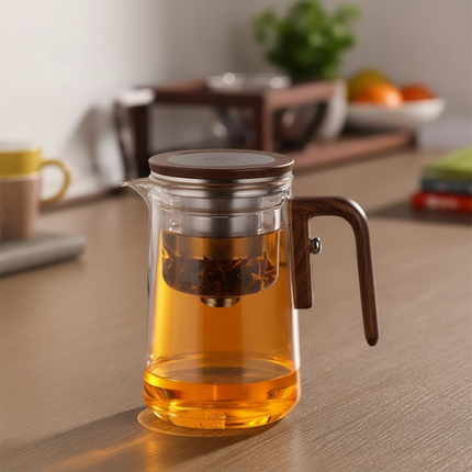 Glass Teapot Infuser for Loose Leaf Tea with Removable Stainless Steel Basket | Perfect Steeping Control for Smooth Flavor