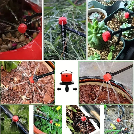 Adjustable Drip Irrigation Dripper Heads, 50 Pack Water Flow Control Drippers for Herb Garden and Balcony Plant Watering