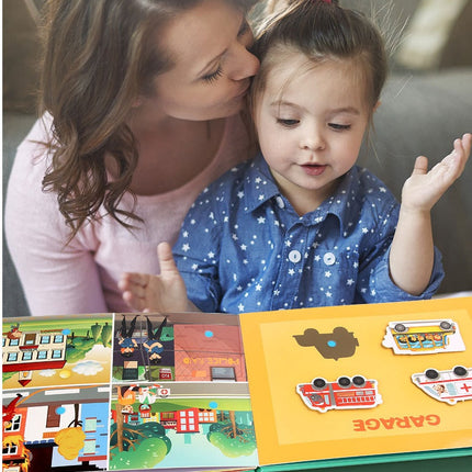 Montessori Quiet Book for Kids, Interactive Busy Book with Puzzles, Matching Games and Literacy Pages