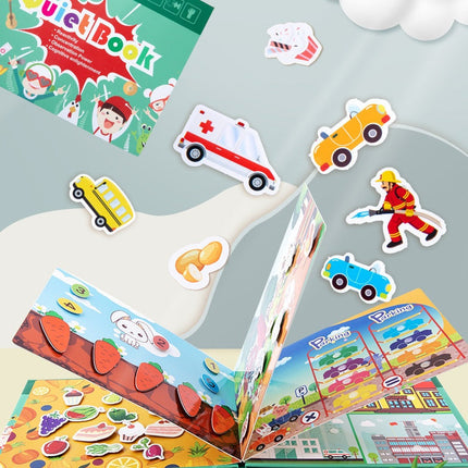 Montessori Quiet Book for Kids, Interactive Busy Book with Puzzles, Matching Games and Literacy Pages