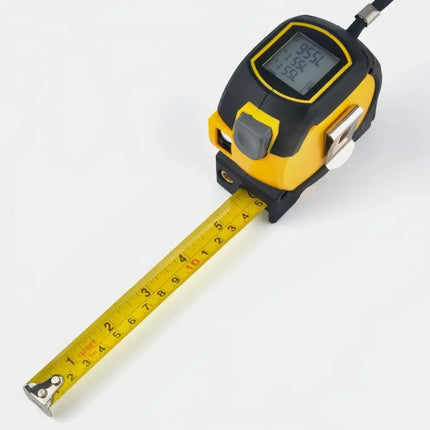 Laser Digital Measuring Tape with 3 Modes, 130 Ft Laser Distance Meter, Backlit LCD Screen and Cross Line Guide