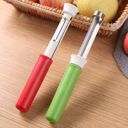 Fruit Peeler and Corer, 2-in-1 Apple Coring Tool with Ergonomic Handle for Quick Fruit and Vegetable Prep, 2 Colours
