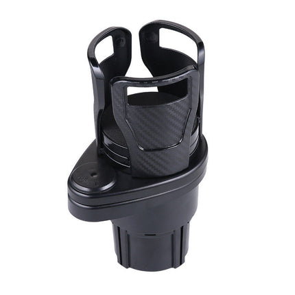 Car Cup Holder Expander with Adjustable Diameter, Double Layer Drink Holder for Bottles, Cans, Mugs and Snack Trays