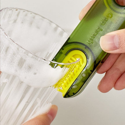 3-in-1 Cleaning Brush Set for Bottles, Cups and Kitchen Tools with Cup Rim and Gap Brush Heads, 3 Colours
