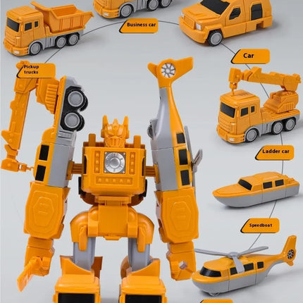 Magnetic Transformer Car Set, Interchangeable Building Toy that Makes Dump Trucks, Helicopters and a Robot