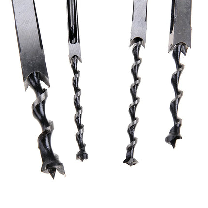 Square Hole Drill Bit Set, 4 Sizes 1/4 to 1/2 Inch Mortising Chisel Bits for Woodworking, Clean Cut Square Mortise Holes