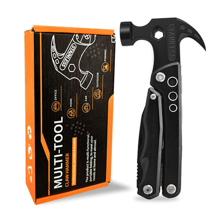 19-in-1 Multitool with Hammer, Screwdriver and Bottle Opener, Pocket Multi Tool for Camping, Hiking and Home Repairs