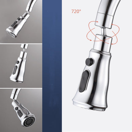 Kitchen Faucet Sprayer Head with Jet and Cascade Spray Modes, Silver Multi Angle Extendable Tap Nozzle for Kitchen Sink