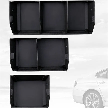 Car Trunk Organizer Storage Box with Divided Interior and Cover, 3 Sizes, for Groceries, Tools and Emergency Kit