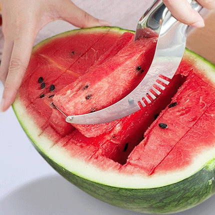 Stainless Steel Watermelon Slicer with Easy Grip Handle | Effortless Fruit Serving Tool