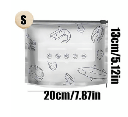 Reusable Food Storage Bags, Odor Proof Zip Lock Bags, BPA Free Aluminum Foil Snack Bags with Label Area