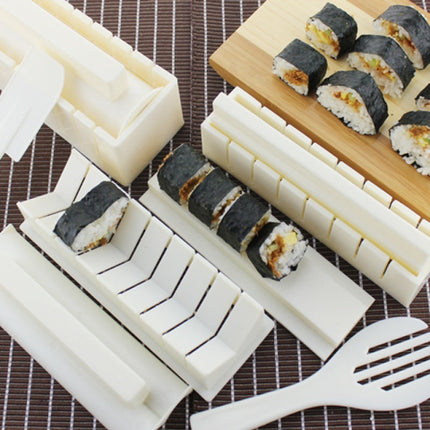Sushi Making Mold Set with Shape Molds and Slice Guides for Even Rolls and Rice Balls at Home