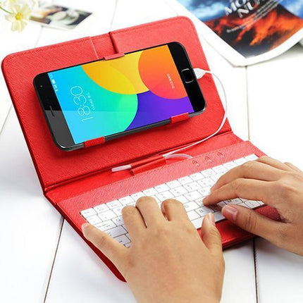 Foldable Keyboard Case Stand for Phones and Tablets, Folding Typing Case with Stand for Travel and Video Meetings