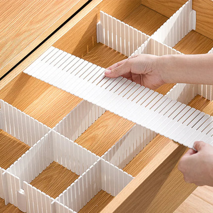 Adjustable Drawer Dividers, Snap Together Organizer Set in 2 Color Options for Clothes, Makeup and Desks