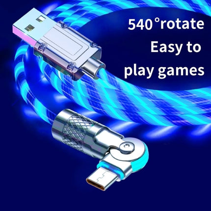 USB C Cable with LED Light, 540 Degree Rotating Fast Charging Cable – image 6