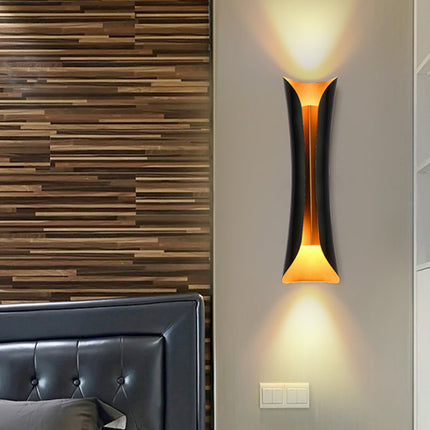 Modern Curl Wall Sconce with Dual Lighting | Sculptural Black Metal Fixture for Ambient Indoor Illumination