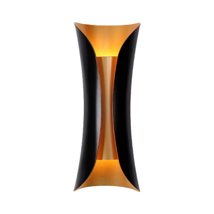 Modern Curl Wall Sconce with Dual Lighting | Sculptural Black Metal Fixture for Ambient Indoor Illumination