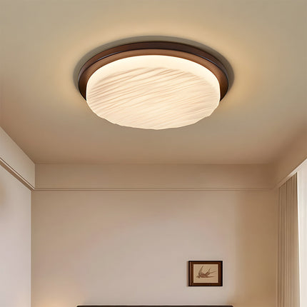 Art Deco LED Ceiling Light with Sculpted Glass Shade | Warm Ambient Lighting for Timeless Elegance