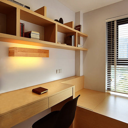 Modern Wooden LED Wall Lamp with Soft Lighting | Cozy Illumination for Bedrooms and Living Rooms