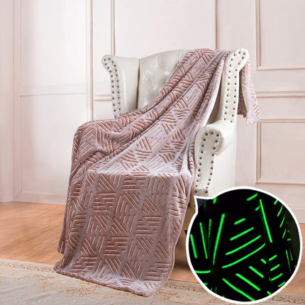 Glow in the Dark Blanket, Double Sided Plush Velvet and Wool Throw, 12 Color Options for Kids and Adults