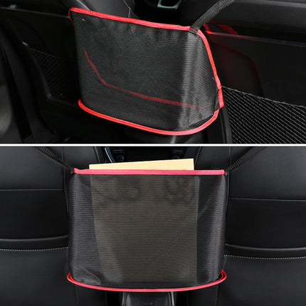 Car Seat Gap Storage Net Organizer with Adjustable Straps, Optional Pocket and 2 Colour Options for Cars