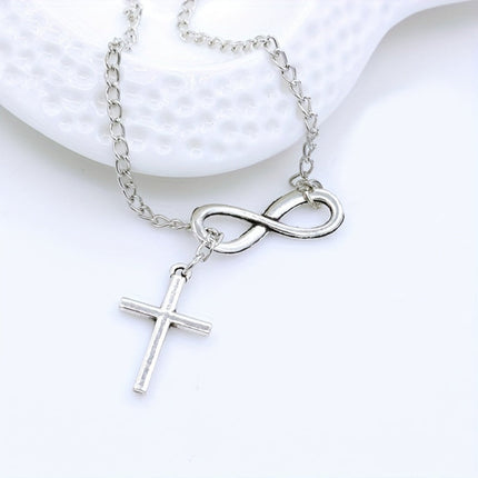 Silver Cross Pendant Necklace with Vintage Design | Meaningful Gift for Mother's Day and Everyday Wear