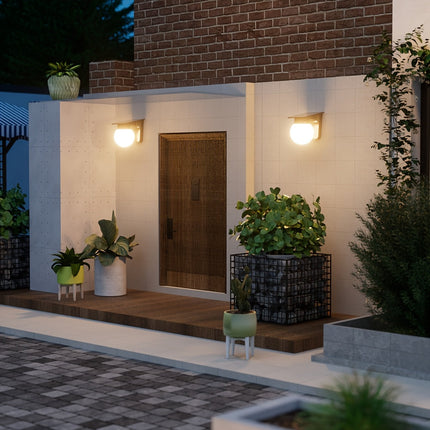 Solar-Powered LED Wall Light with Smart Dusk-to-Dawn Sensor | Dimmable Outdoor Lighting for Patios and Pathways