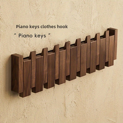Foldable Wooden Wall Hooks with Piano Key Design | Space-Saving Hanger Rack for Coats and Accessories