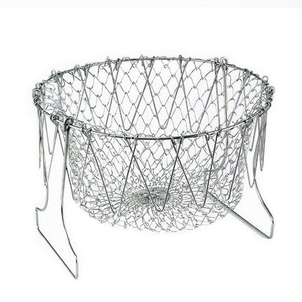 Collapsible Steamer Basket for Pots, Expandable Insert with Foldable Legs and Silicone Feet for Vegetables and Eggs