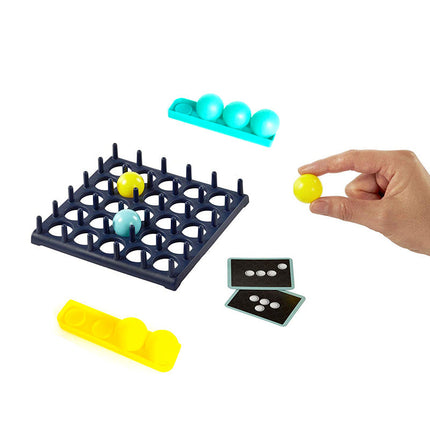 Bounce Ball Pattern Matching Game with Cards and Adjustable Height Base, Race to Copy the Card, Indoor Outdoor Family Game