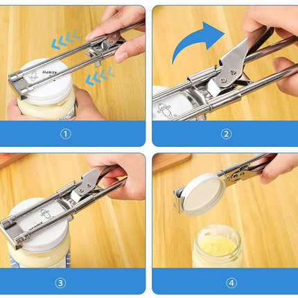Jar Opener with Non-Slip Grip, Adjustable Lid Opener for Condiment Jars, Pasta Sauce Bottles and Vacuum-Sealed Lids