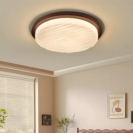 Art Deco LED Ceiling Light with Sculpted Glass Shade | Warm Ambient Lighting for Timeless Elegance