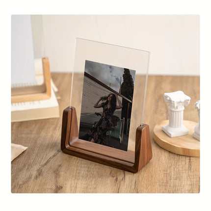 U-Shaped Photo Frame with Solid Wood & Acrylic Design | Modern Minimalist Display for Cherished Memories