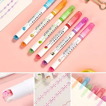 Dual Tip Drawing Markers with Curve Roller