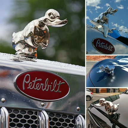 Angry Duck Hood Ornament, Rubber Duck Car Emblem in Chrome