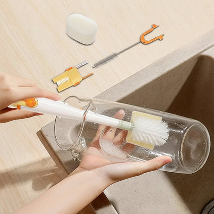 5 in 1 Bottle Brush Set with Comfort Grip Handle | Versatile Cleaning Tool for Water Bottles and Mugs