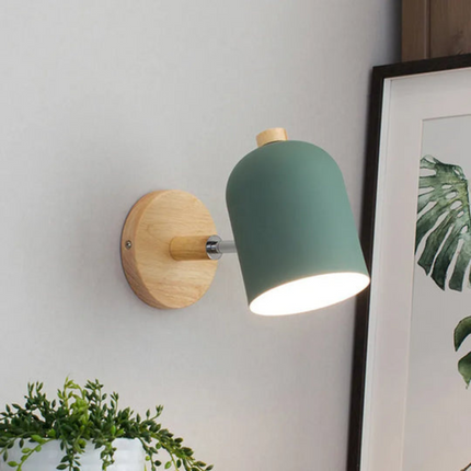 Scandinavian Wall Lamp with Wooden Base & Soft Matte Shade | Ambient Lighting for Cozy Home Spaces
