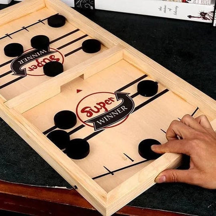 2 Player Games, Wooden Hockey Game for Kids and Family Game Night, Table Hockey Party Game