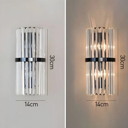 Crystal Wall Light with Premium Stainless Steel Frame | Elegant Indoor Sconce for Ambient Illumination
