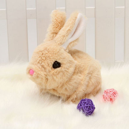 Jumping Plush Bunny Toy for Kids, Soft Interactive Walking Rabbit with Squeaky Sounds and Wagging Tail, 3 Colors