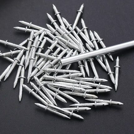 No Drill Wall Nails, 100 Pcs High Carbon Steel Nail and Sleeve Set for Concrete and Brick, Hammer In Fixings